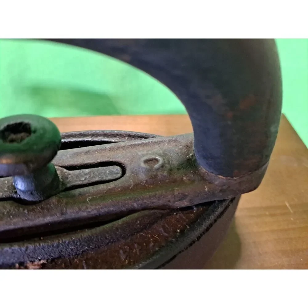 Vintage Clothes Sad Iron Press With Wooden Handle/ Barn Find/‎ 2 Pieces
